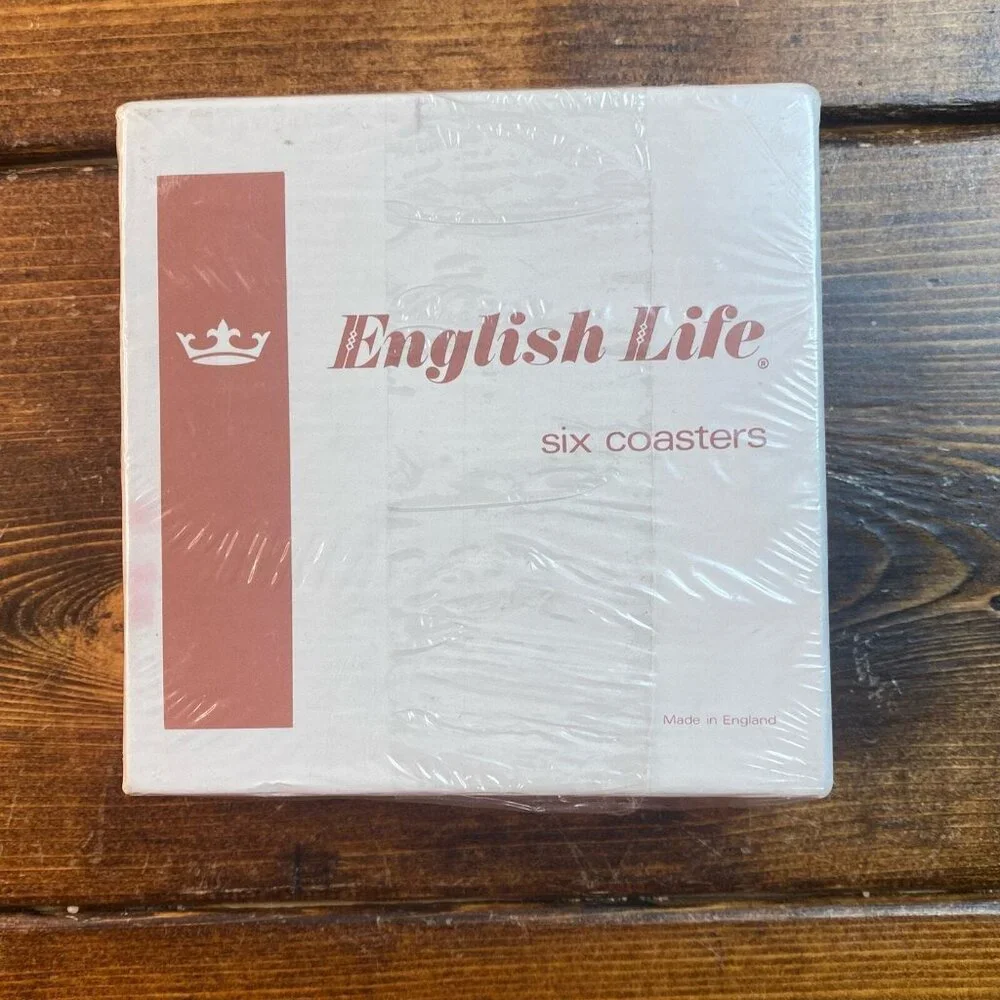 English Life Coaster Set Australian Wildflowers Cork Botanical